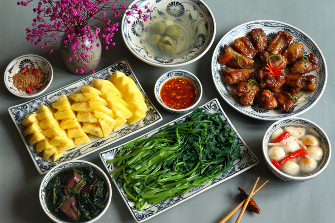 Rau muống luộc dấm sấu